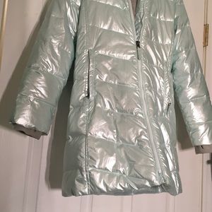 Lands’ End Girls 10-12 Winter Fleece Lined Down Alternative ThermoPlume Coat